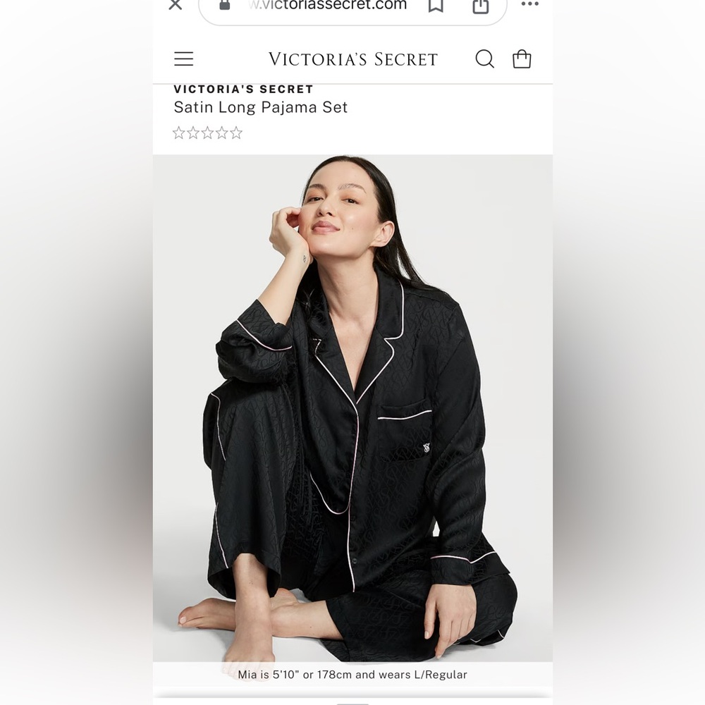 VICTORIA'S SECRET Black Satin Long Pajama Pants